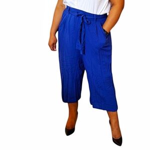 Torrid Pants High Rise Cropped Wide Leg Belted NEW